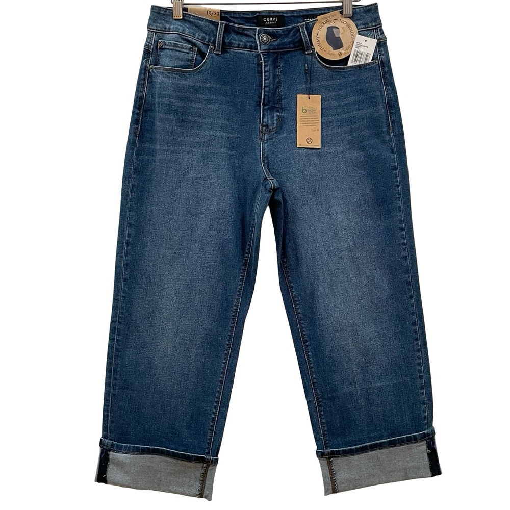 Curve Appeal Cropped Blue Jeans, Size 10